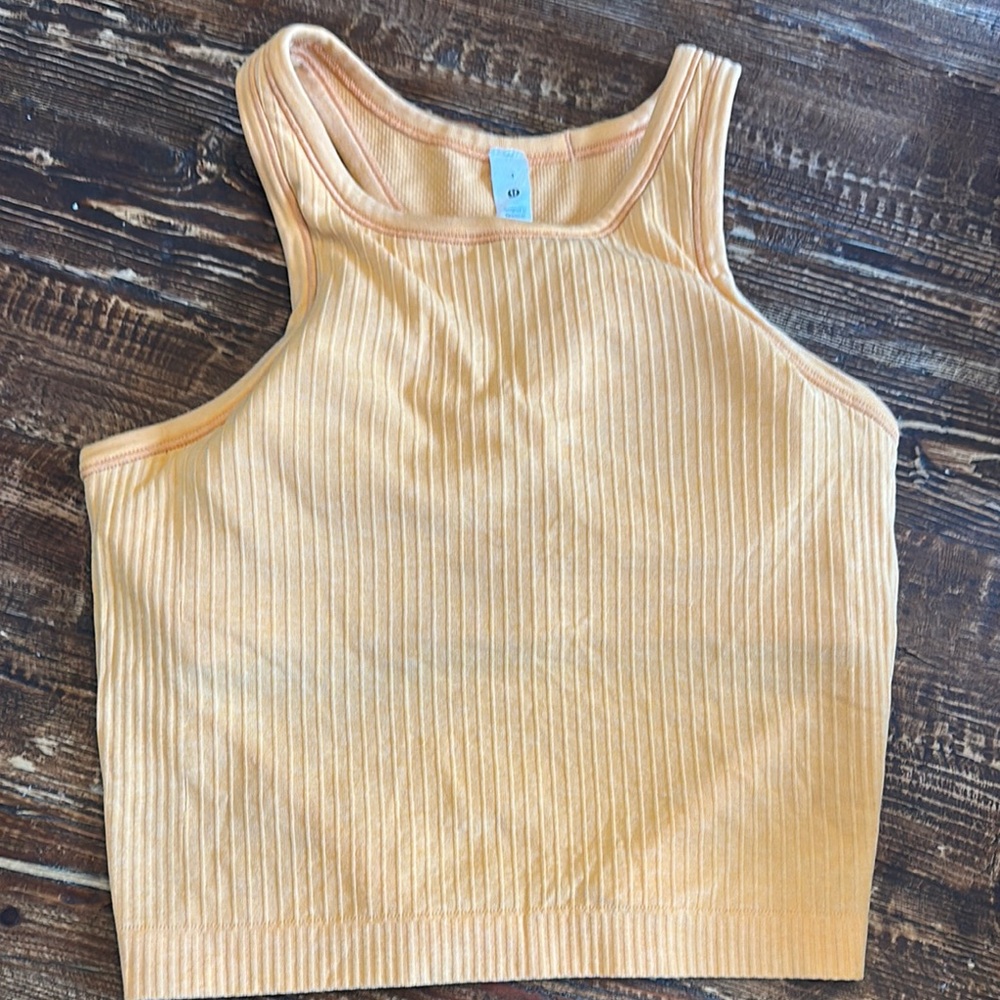 Lululemon Ebb to Street Cropped Racerback Tank in Mango size 4